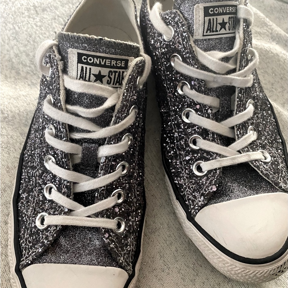 Converse Black and White Sparkle Sneakers